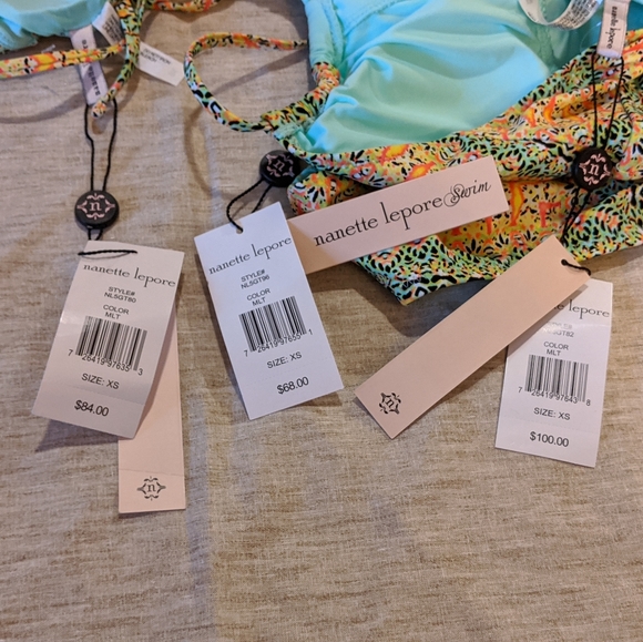 Nanette Lepore Tankini Bikini 3 piece set NWT XS - Picture 7 of 15